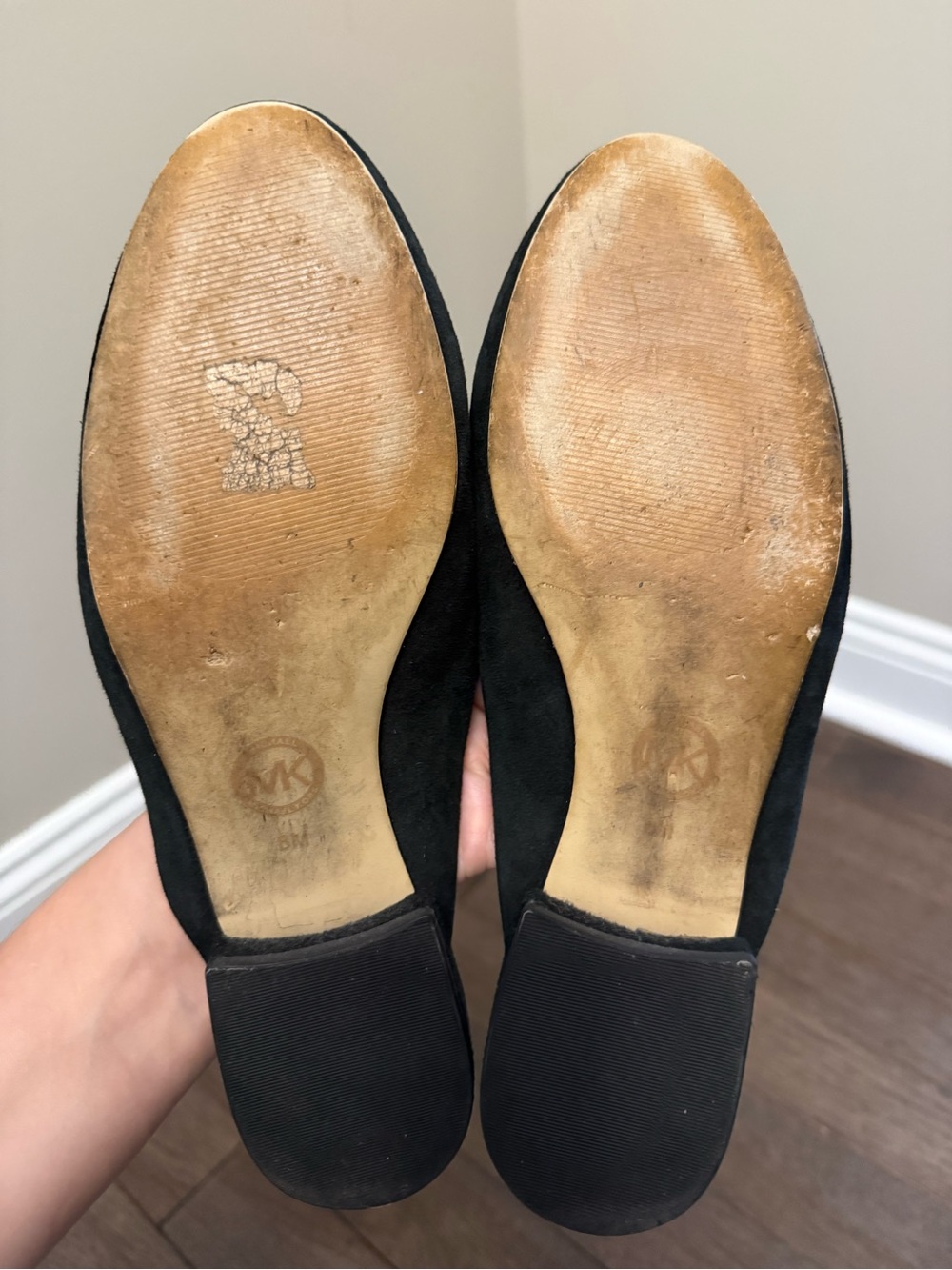 Michael Kors Black Suede Slip-On Mule Loafers - Picture 2 of 5